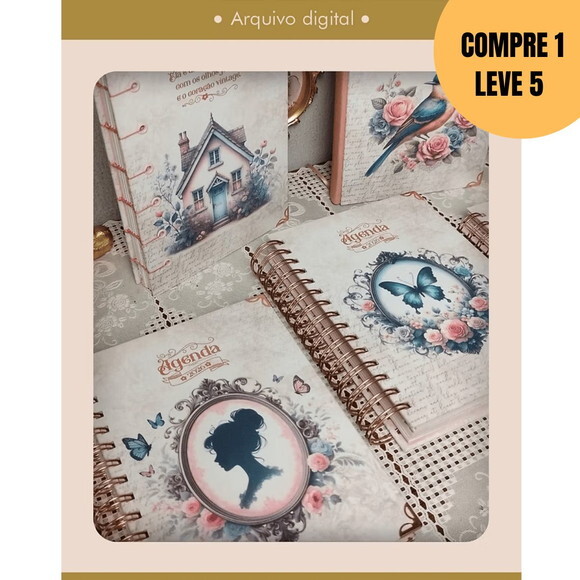 Arquivo Digital Capas Coleção Vintage Tons de Rosa -5039