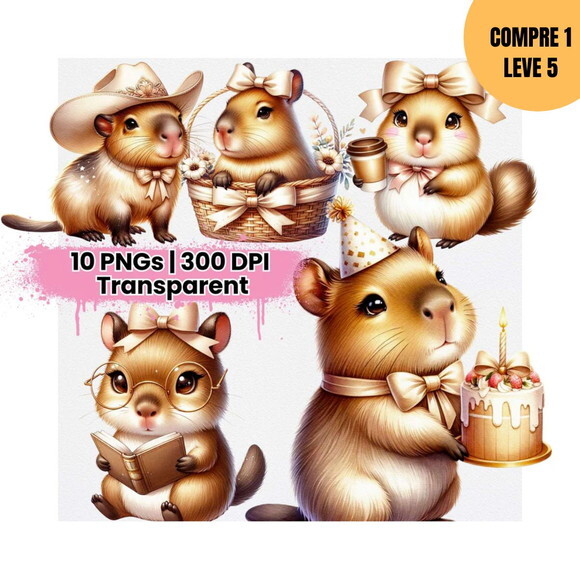 Arquivo Digital Capivara Bege Kit Digital -4236