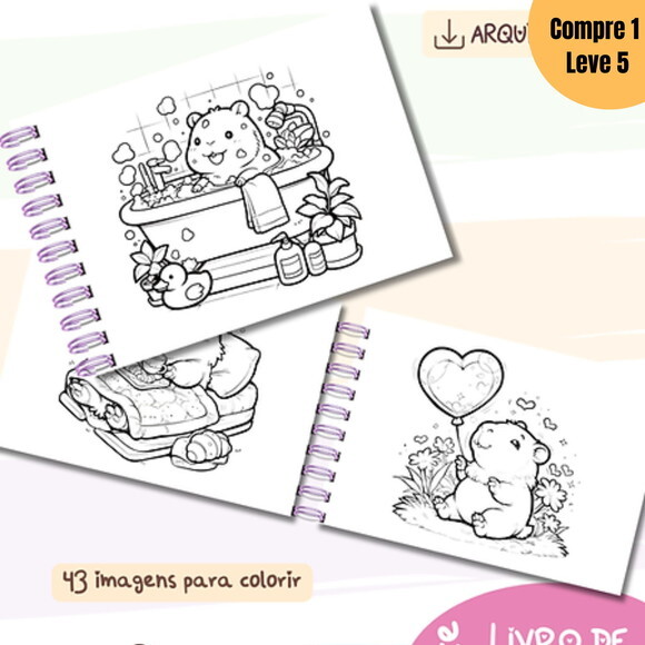 Arquivo Digital Capivara Livro de Colorir -1238