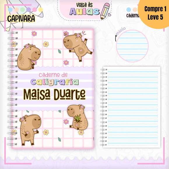 Arquivo Digital Capivara Menina Kit Escolar 2025 -778