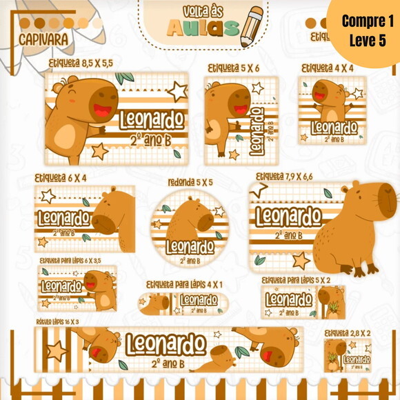 Arquivo Digital Capivara Menino Kit Escolar 2025 -783