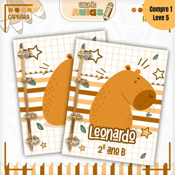 Arquivo Digital Capivara Menino Kit Escolar 2025 -783