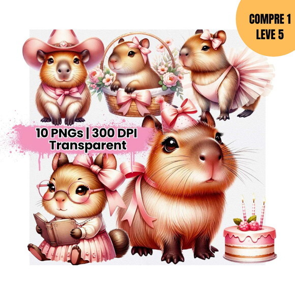 Arquivo Digital Capivara Pink Kit Digital -4238