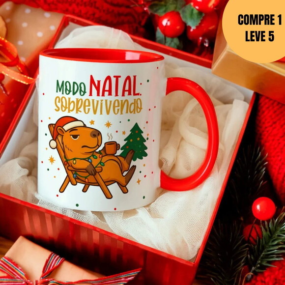 Arquivo Digital Capivara Natalina Artes Caneca -5878