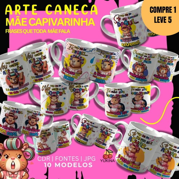 Arquivo Digital Capivarinha Dia das Mães Canecas -2809