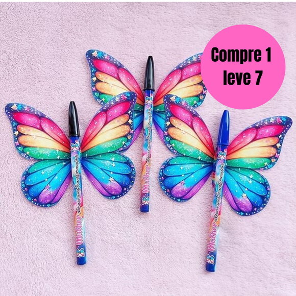 Arquivo Digital Card Borboleta Caneta Mulher -6503