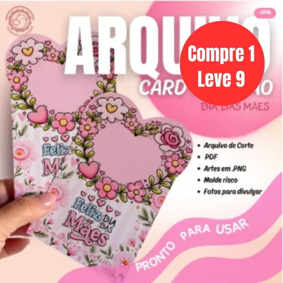 Arquivo Digital Card Coração Dia das Mães -6885