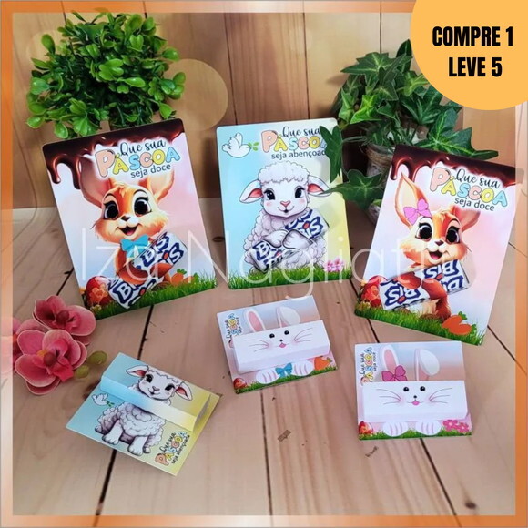 Arquivo Digital Card de Bis Páscoa Cristã e Coelhos -2095