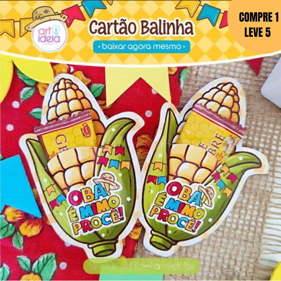 Arquivo Digital Cartão Balinha Milho Junino São João -3400