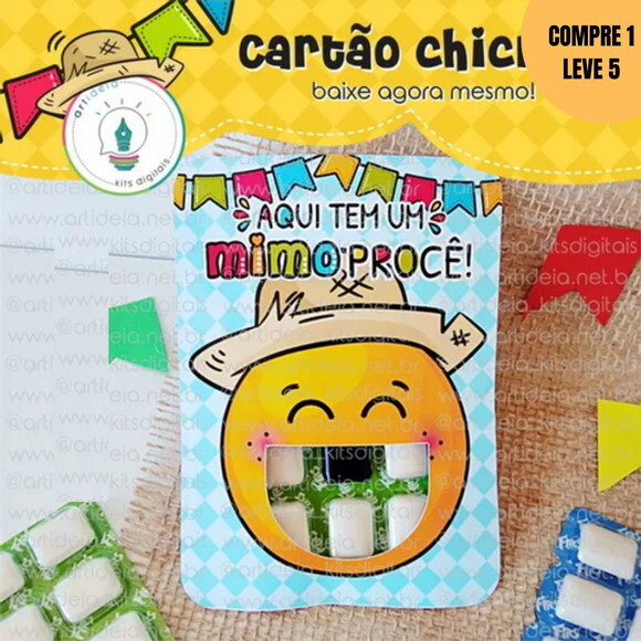 Arquivo Digital Cartão Chiclete Junino São João -3549