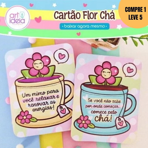 Arquivo Digital Cartão Flor Chá -4143