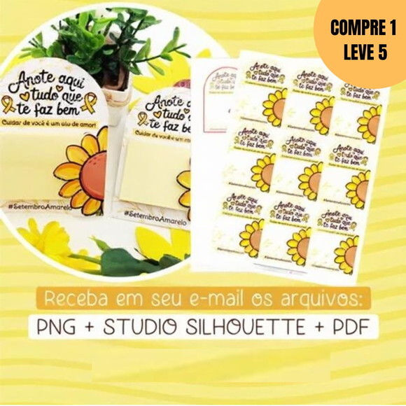 Arquivo Digital Cartão Post It Setembro Amarelo -4838