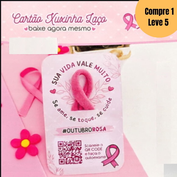 Arquivo Digital Cartão Xuxinha Laço Outubro Rosa -5223
