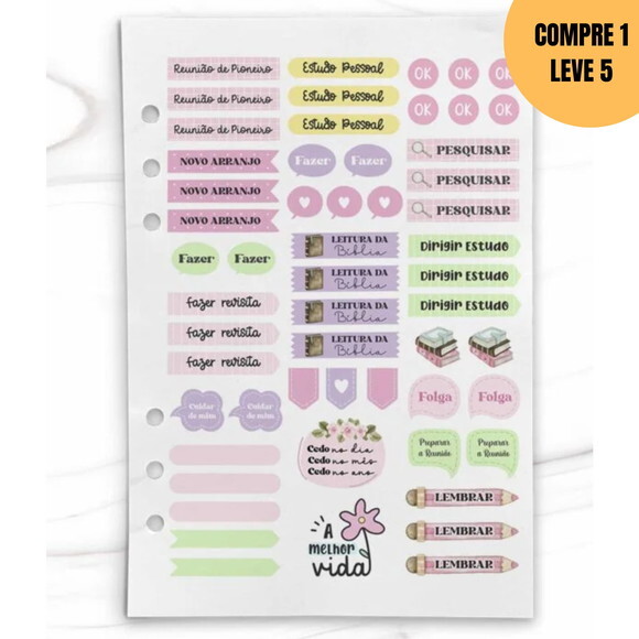 Arquivo Digital Cartela de Adesivos para Pioneiros -2805