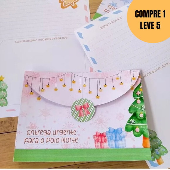 Arquivo Digital Cartinha + Envelope para o Papai Noel -5744