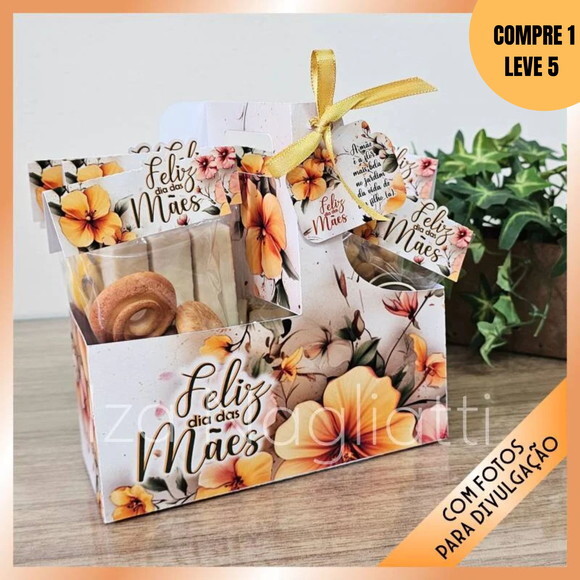 Arquivo Digital Cestinha Lapelas Adesivos Dia das Mães -3072