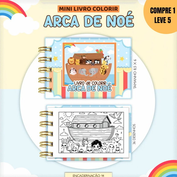 Arquivo Digital Chaveiro Arca de Noé Livro Colorir -3939