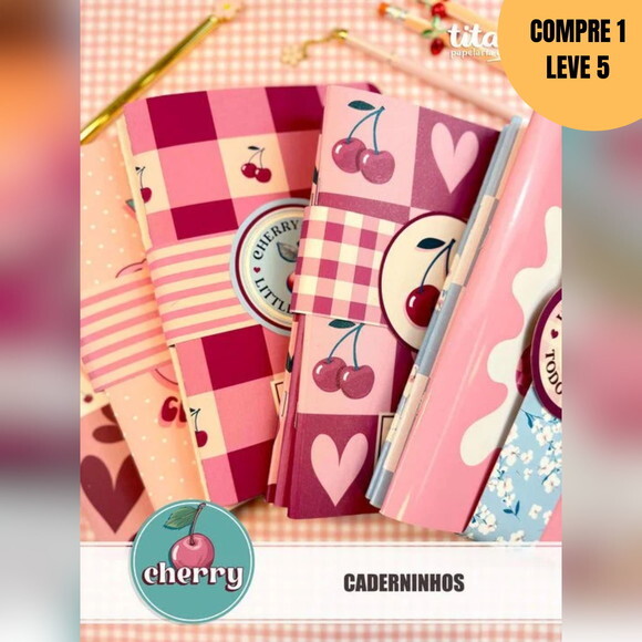Arquivo Digital Cherry Combo Caderninhos -1495