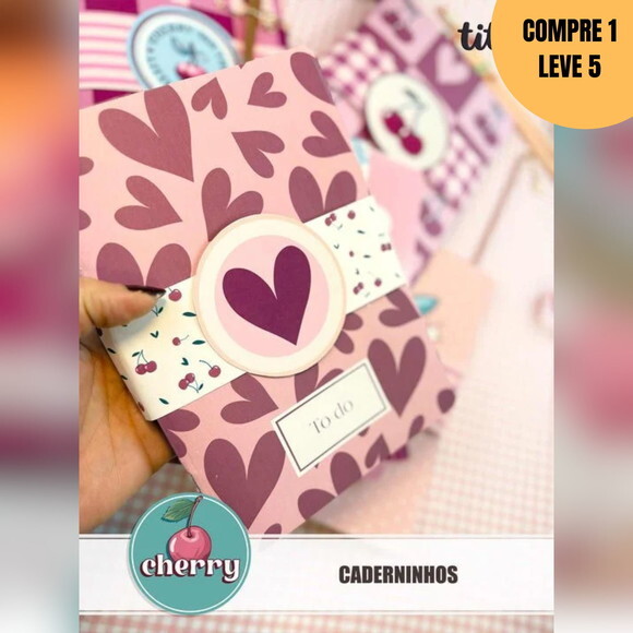 Arquivo Digital Cherry Combo Caderninhos -1495
