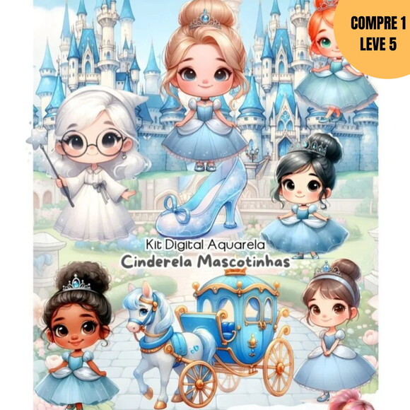 Arquivo Digital Cinderela Mascote Kit Digital -3673