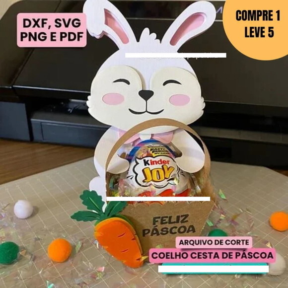 Arquivo Digital Coelho com Cesta de Páscoa -2333