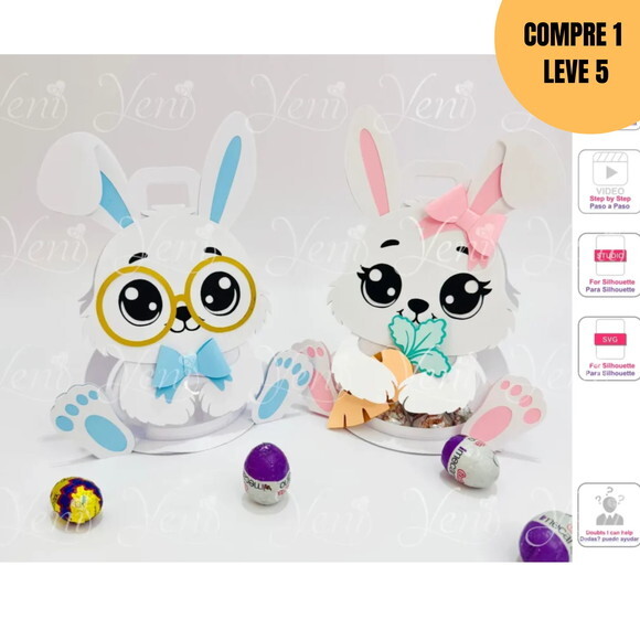 Arquivo Digital Coelhos Porta Bombom -2389