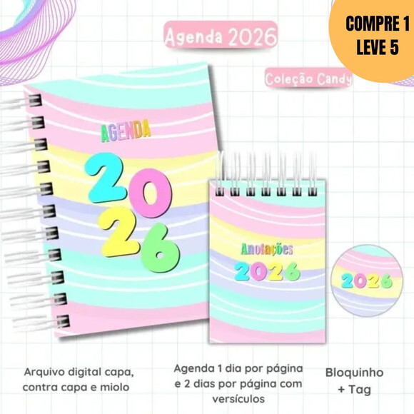 Arquivo Digital Coleção Agenda 2026 Candy Collor - 4531