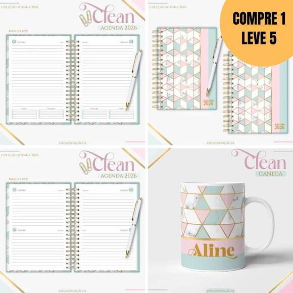 Arquivo Digital Coleção Basic Clean 2026 Rose Green -4802