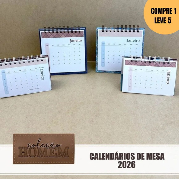 Arquivo Digital Coleção Homem Calendários de Mesa 2026 -4365
