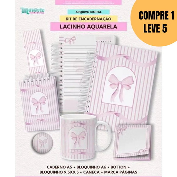 Arquivo Digital Coleção Lacinho Aquarela Encadernação -5540