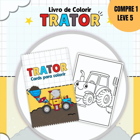 Arquivo Digital Colorir Trator Livro de Colorir -4656