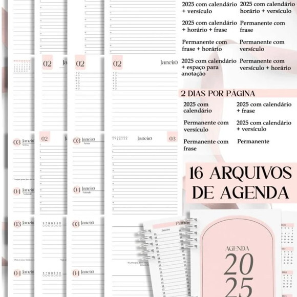Arquivo Digital Combo 16 Agendas Femininas Neutra 2025 -1143