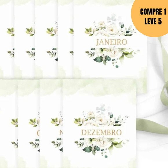 Arquivo Digital Combo 6 Agendas 2026 Floral Rosas Brancas
