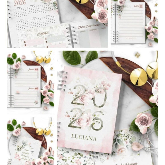 Arquivo Digital Combo 8 Agendas Floral Rosa 2026 e Per -4924