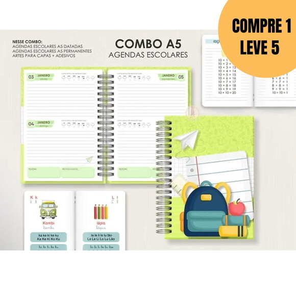 Arquivo Digital Combo A5 Agendas Escolares -5544