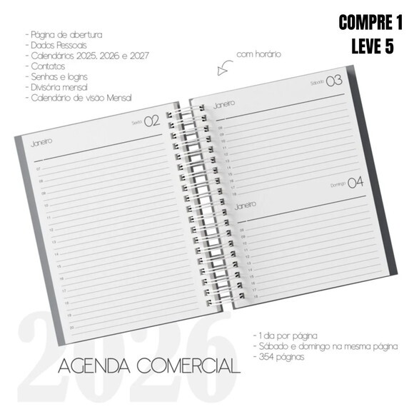 Arquivo Digital Combo Agenda Comercial Datada 2026- 2394