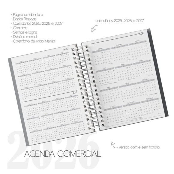 Arquivo Digital Combo Agenda Comercial Datada 2026- 2394