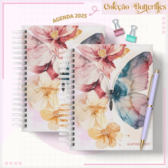 Arquivo Digital Combo Agendas Borboletas 2025 Permanente 197