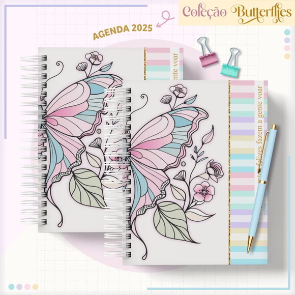 Arquivo Digital Combo Agendas Borboletas 2025 Permanente 197