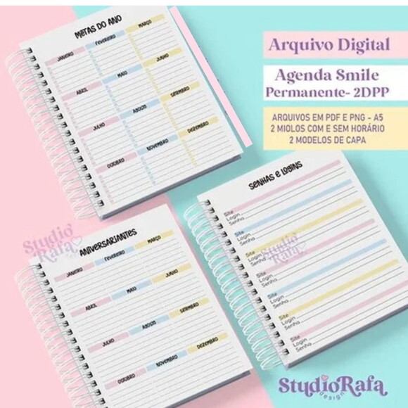Arquivo Digital Combo Agendas Smile 2025 Datadas -680