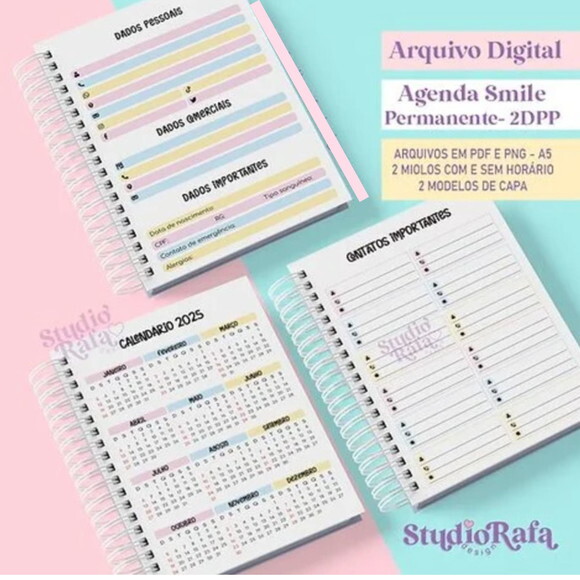 Arquivo Digital Combo Agendas Smile 2025 Datadas -680