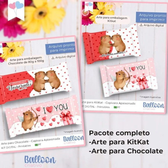Arquivo Digital Combo Arte para Chocolate e Kitkat -3835