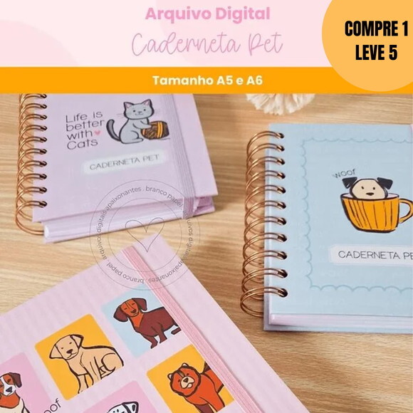 Arquivo Digital Combo Caderneta Pet -5838
