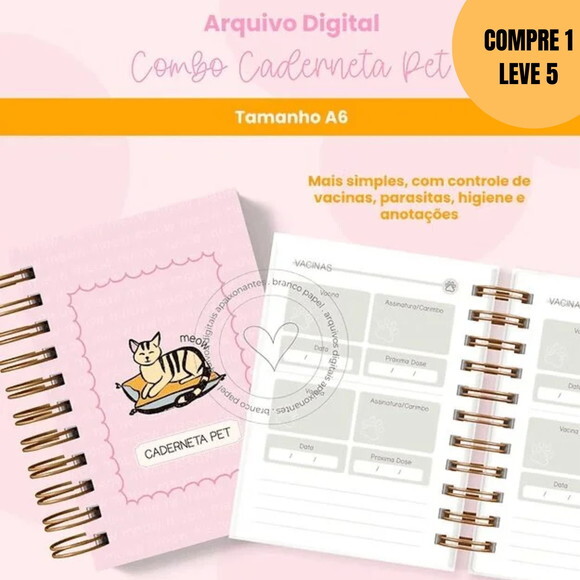Arquivo Digital Combo Caderneta Pet -5838