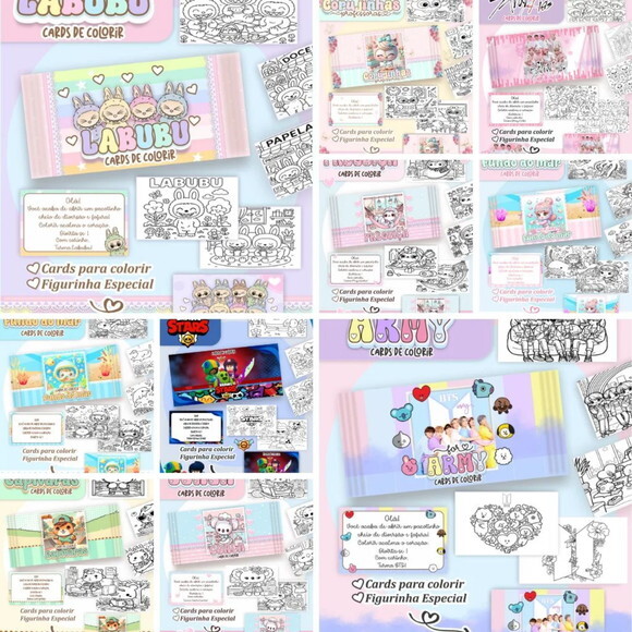Arquivo Digital Combo Cards para Colorir -3701