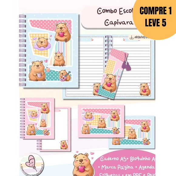 Arquivo Digital Combo Escolar Capivara -5322