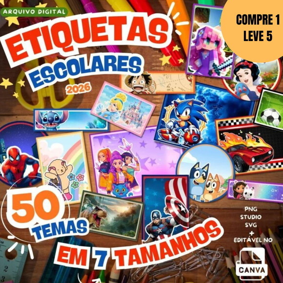 Arquivo Digital Combo Etiquetas Escolares 2026 -6034