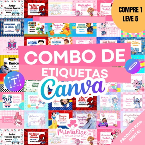 Arquivo Digital Combo Etiquetas Escolares Canva -6292