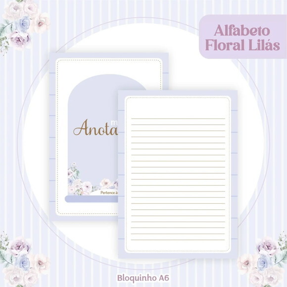 Arquivo Digital Combo Floral Alfabeto Lilás 2025 -356