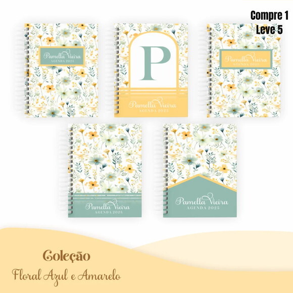 Arquivo Digital Combo Floral Azul e Amarelo 2025 -742